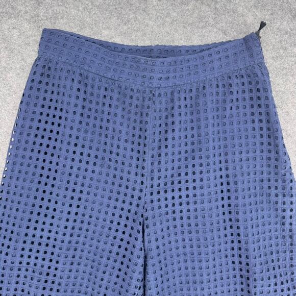 KAOS Pants Blue Size 8 IT 44 Blue Eyelet Side Zip Pants - Picture 3 of 7